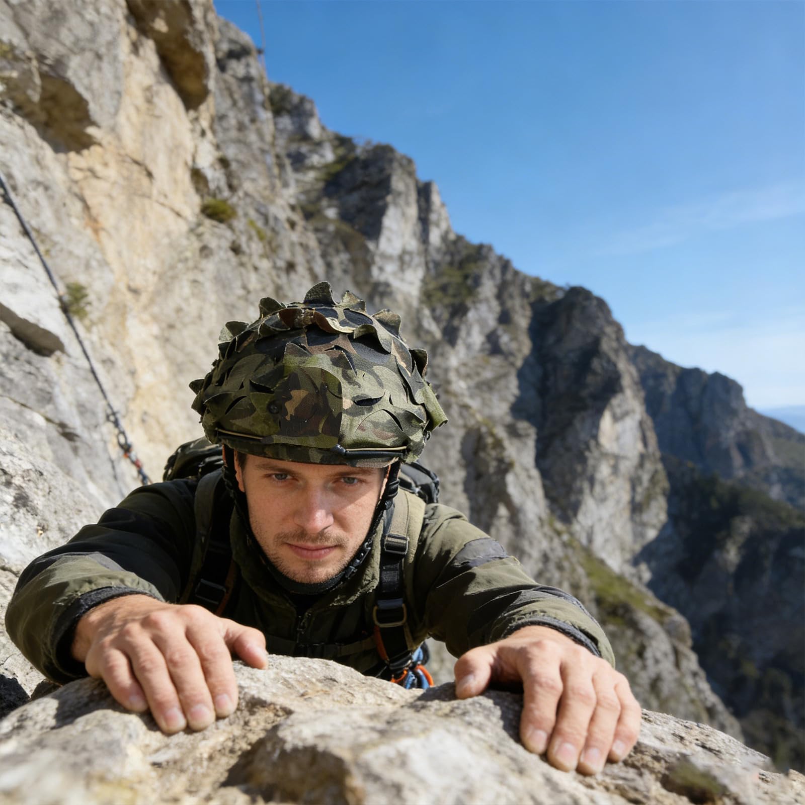 Mikinona Regulowany pokrowiec na hełm w kamuflażu - Szybki pokrowiec z tkaniny kamuflażowej do treningu - Sprzęt do strzelania na świeżym powietrzu i przetrwania