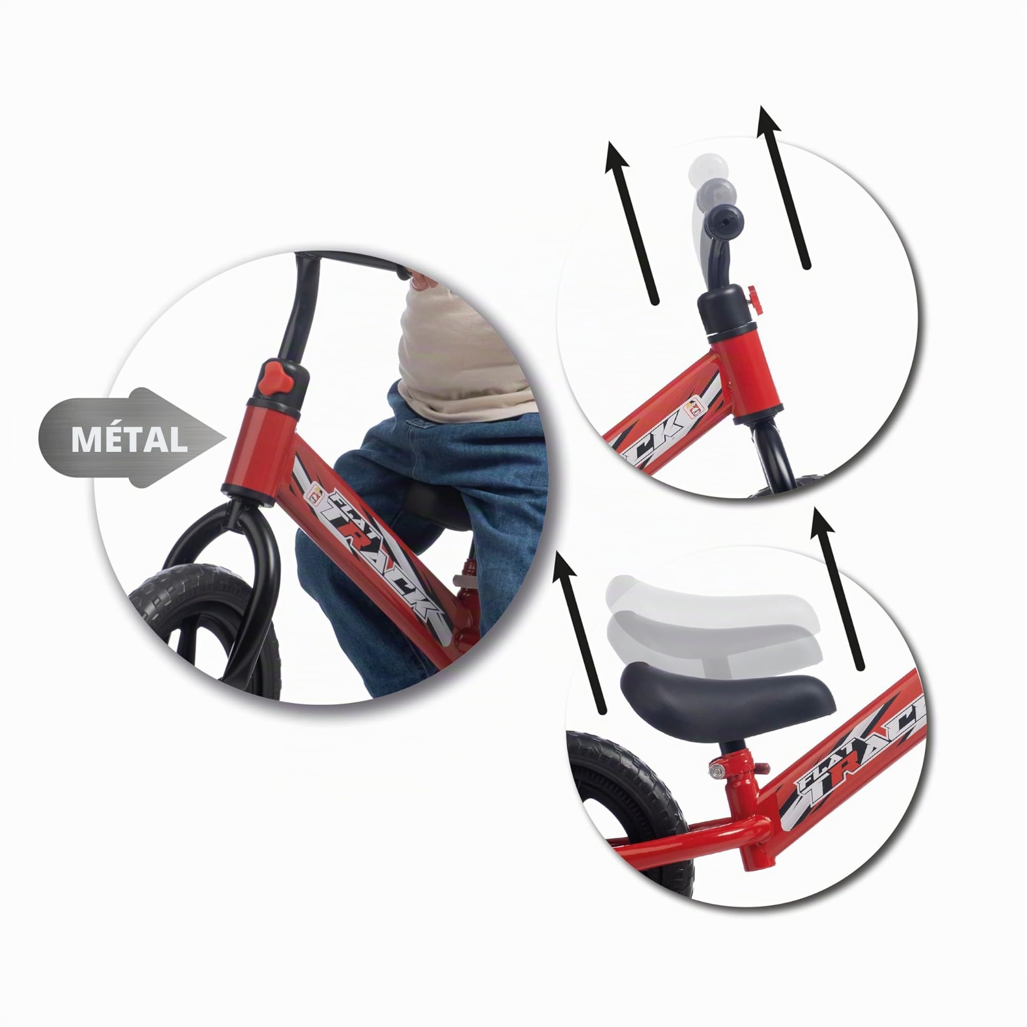 Chicos - Draisienne Bébé Balance Bike Flat Track| Vélo sans Pédale Enfant 1-4 Ans | Ultraléger 1,8 kg | Roues Anti-Crevaison EVA | Selle et Guidon Réglables (37004)