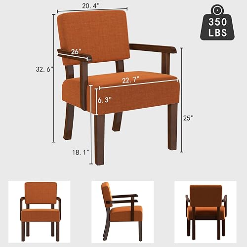 Miniatura 45 de Juego de 2 sillas decorativas con mesa, sillas de sala de estar con asiento suave y reposabrazos para sala de estar, dormitorio, sala de lectura,