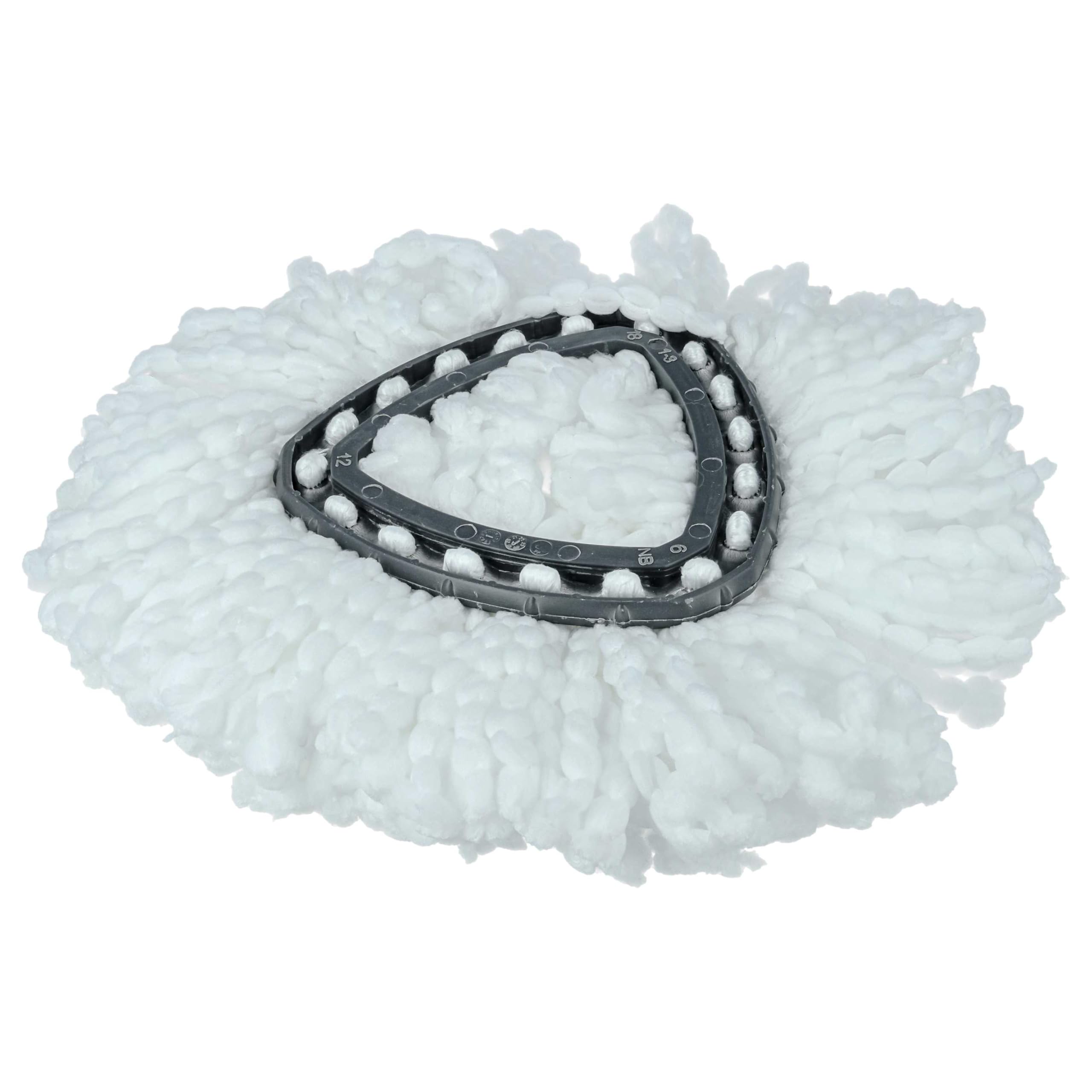 vhbw 20x Cabezal fregona Compatible con Vileda Easy Wring & Clean, Turbo Easy Wring fregona - Repuesto, Microfibra, Negro/Blanco
