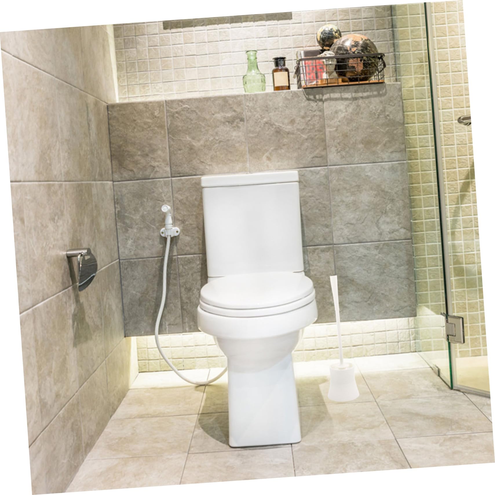 Beavorty 2 Set di Spazzole con Manico Ergonomico Spazzola per La Pulizia del Bagno Setole Morbide Facile da Riporre