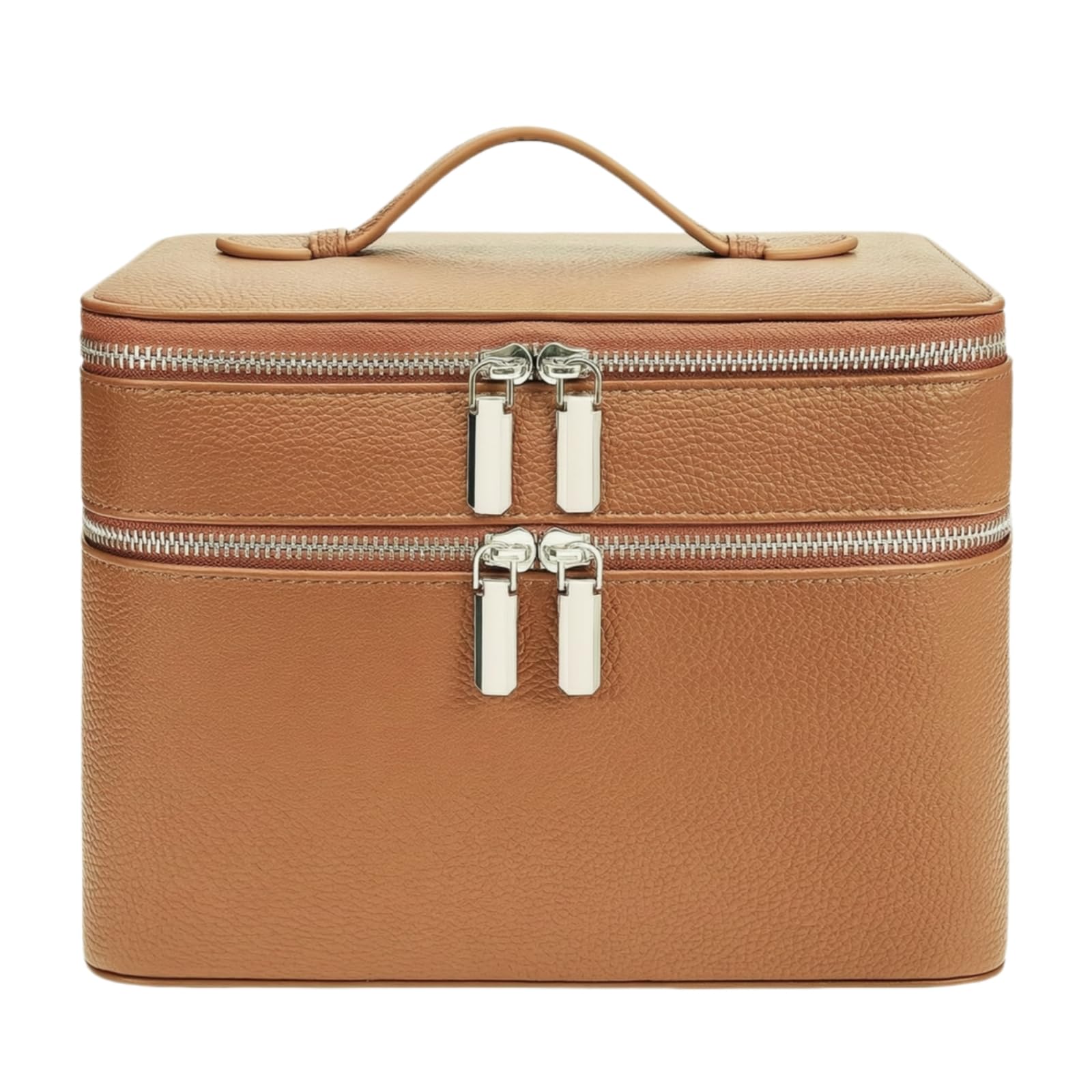 Bolsa Aseo Compacto | Portátil, Organizador Maquillaje, Bolsa Maquillaje con Doble Capa, para Viajes, Baño, Viajeros, Marrón