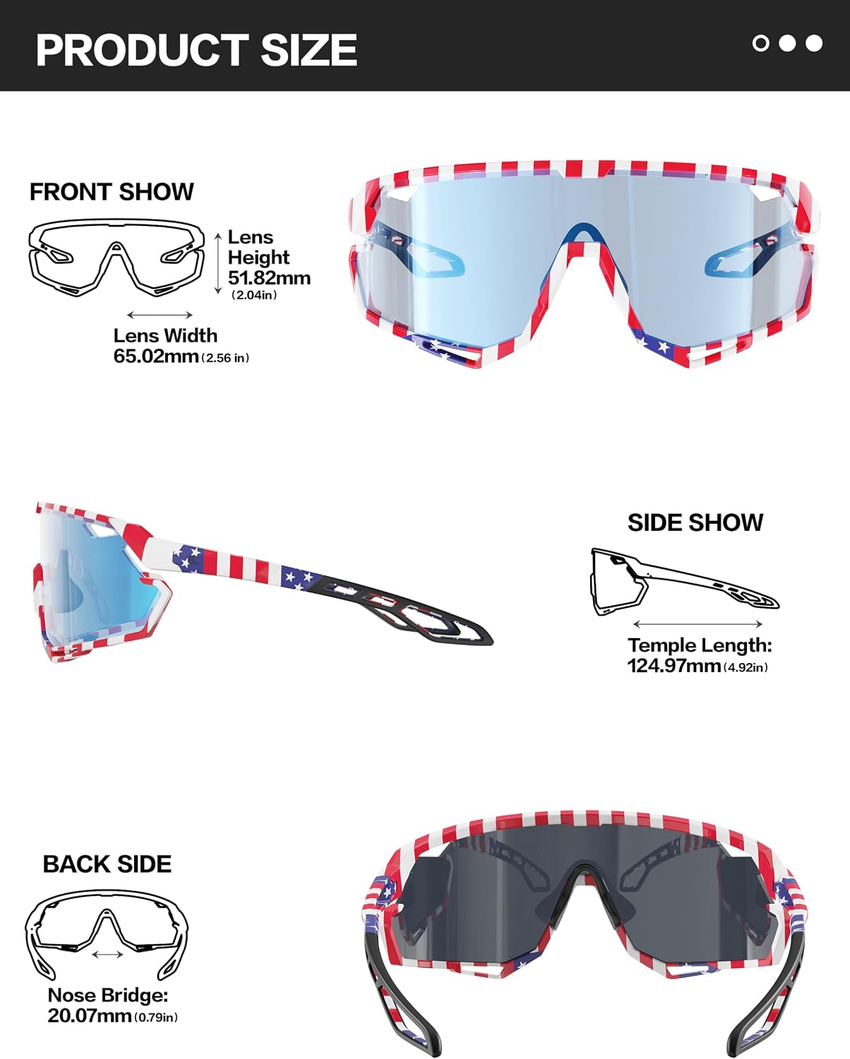 BIRCEN Photochromic Cycling Glasses: Mountain Bike Sports Sunglasses for Men Women Running Riding MTB Baseball