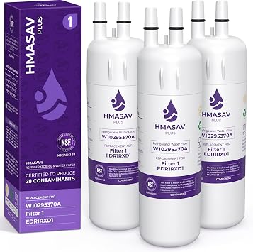 W10295370A Water Filter Replacement for Whirlpool EDR1RXD1, 3PACK | Compatible with Everydrop Filter 1, WHR1RXD1, KAD1RXD1, P4RFKB2, P8RFWB2L