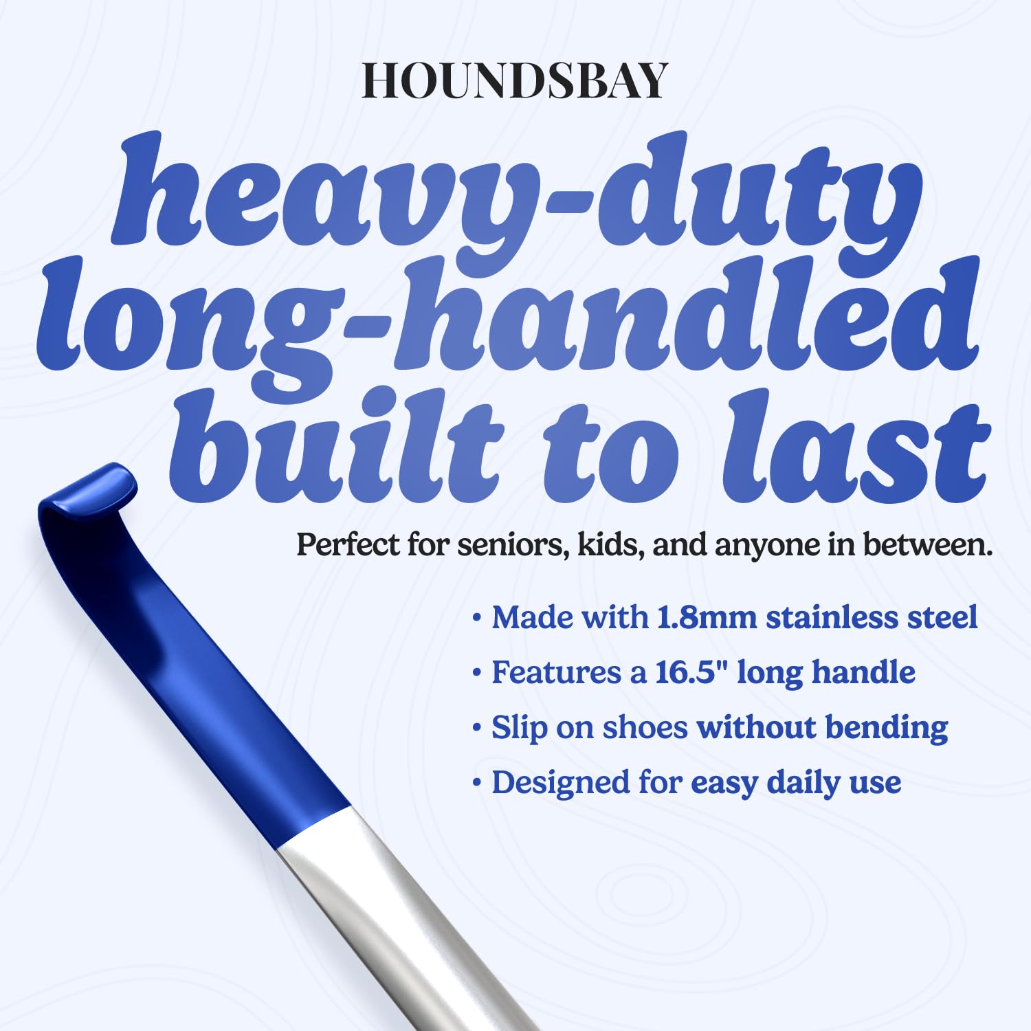 HOUNDSBAY Labrador 41 cm łyżka do butów ze stali nierdzewnej z długim uchwytem z wygodnym uchwytem