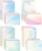 Better Office Products Mini Stationery Set of 100 50 Ruled Watercolor Sheets 50 Matching Envelopes, 5.5 x 8.25 Inches, 12 Unique Designs, Double-Sided Ruled Paper