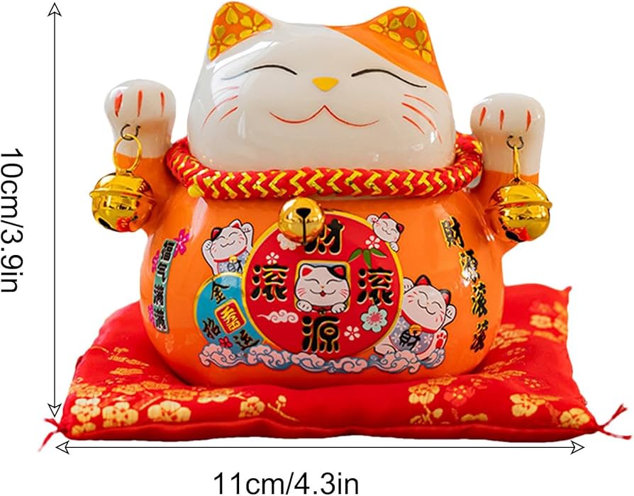 Amazon.co.jp: 4.5インチ 金運 招き猫 置物 おしゃれ かわいい