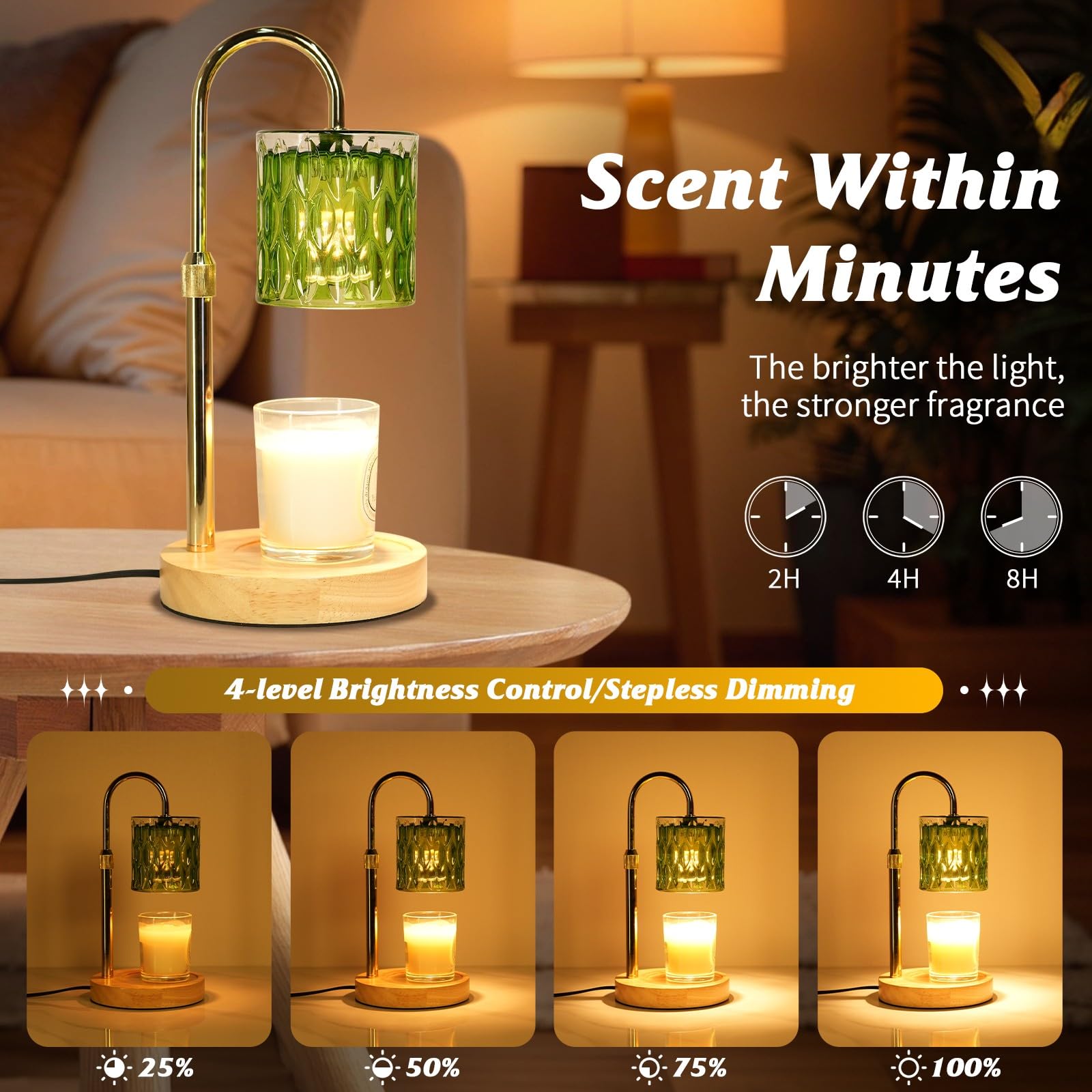 Lámpara calentadora de velas (verde)