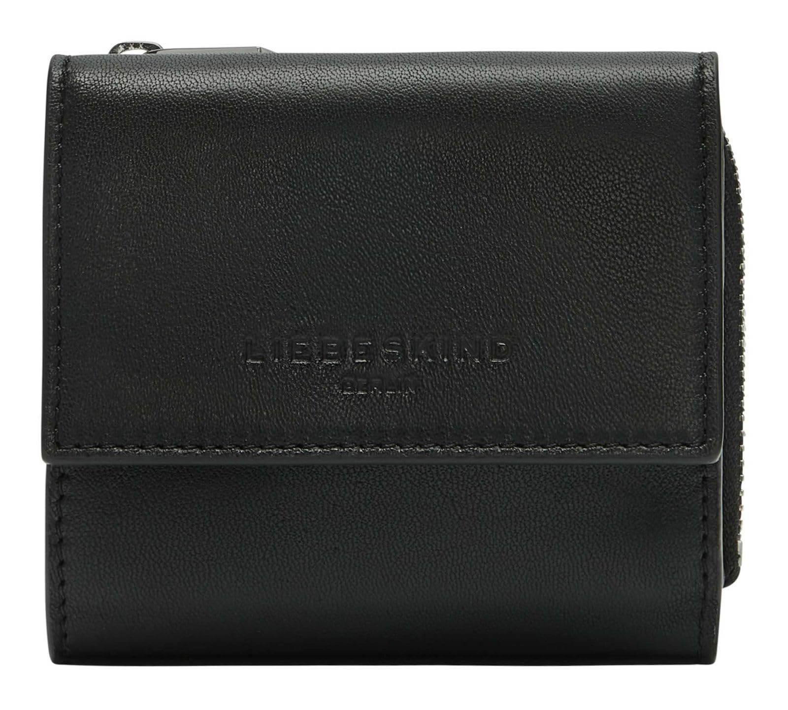LIEBESKIND Berlin Leather Purse Lila Sheep Natural Alva Wallet Black
