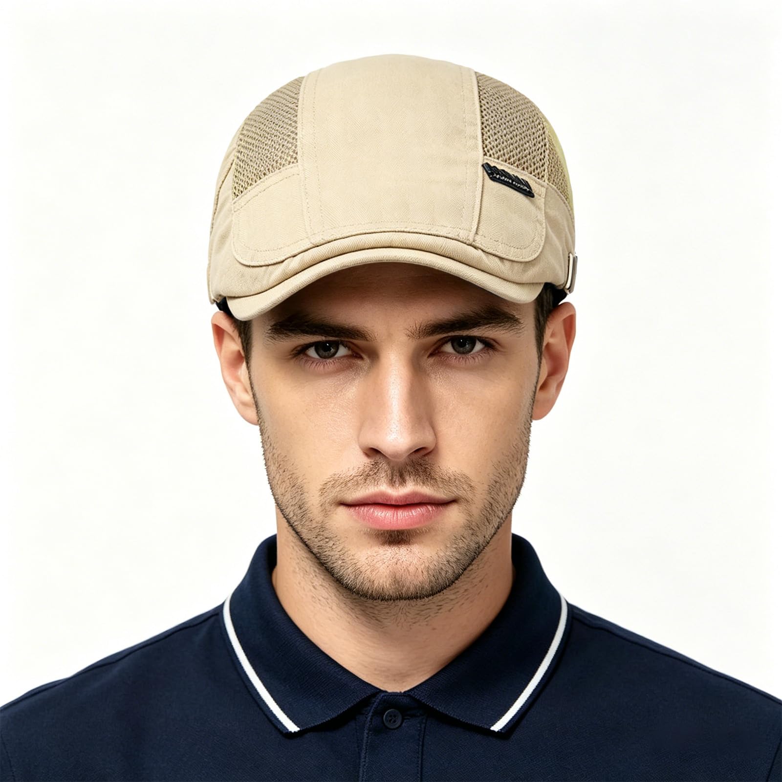 Rayson Beret Męska letnia czapka z płaskim kapeluszem, oddychająca siatka, regulowany Newsboy Flat Cap Vintage Ivy Hat