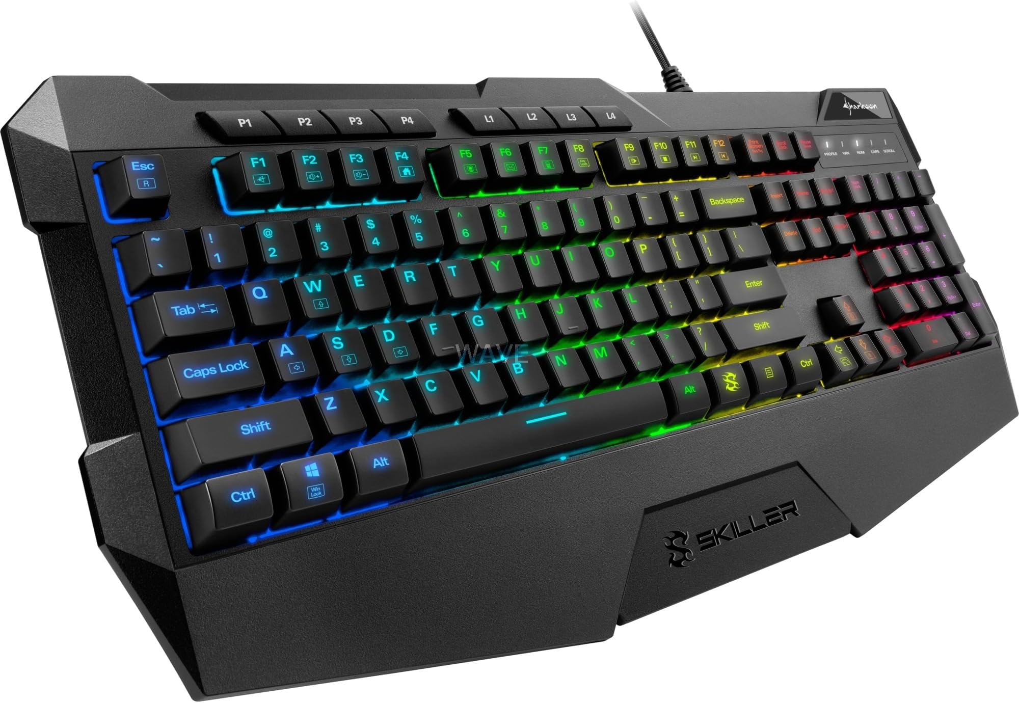 Sharkoon Skiller Sgk4 Rubber Dome, Illuminated Rgb Gaming Keyboard -