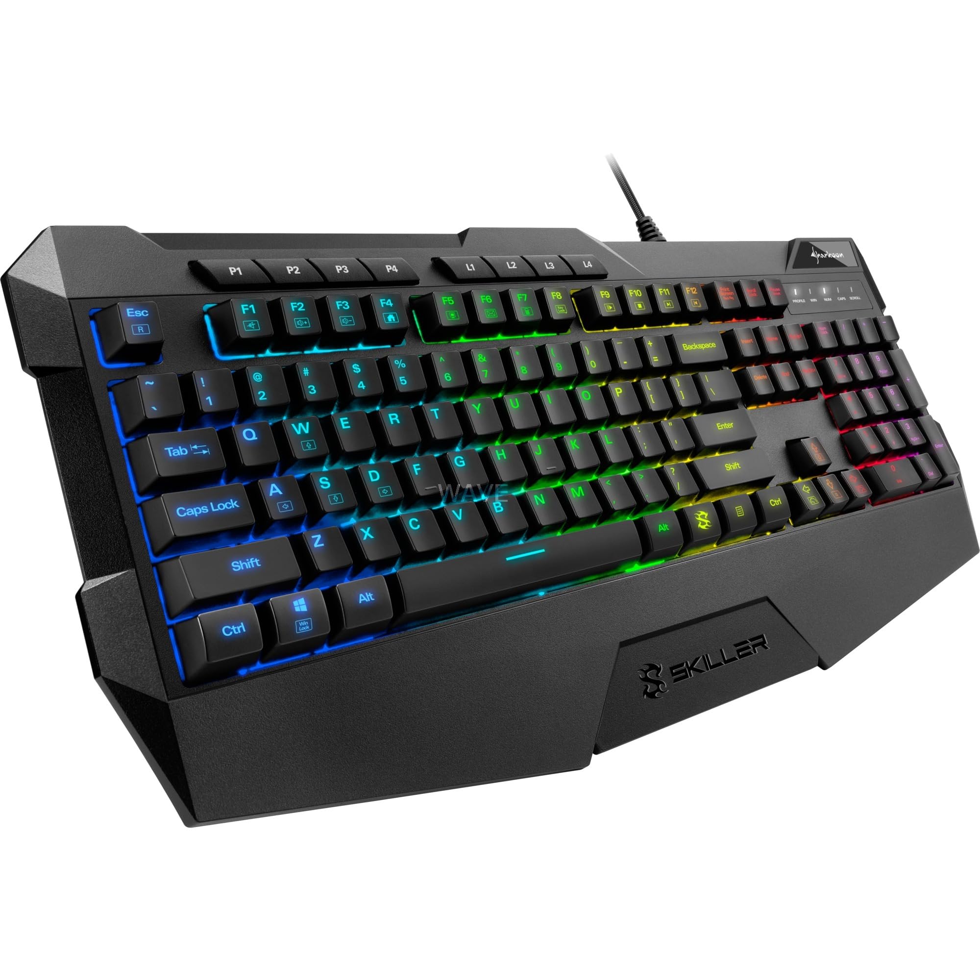 SharkoonSkiller Sgk4 Rubber Dome, Illuminated Rgb Gaming Keyboard -
