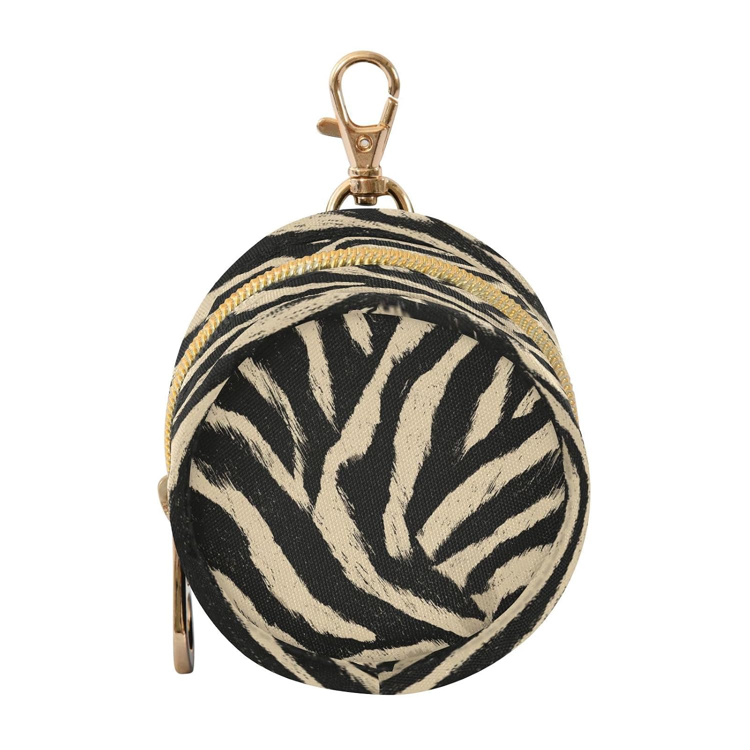 Pacifier Holder Zebra Print Pacifier Storage Case with Zipper & Metal Hook Buckle Portable Container for Baby Binky
