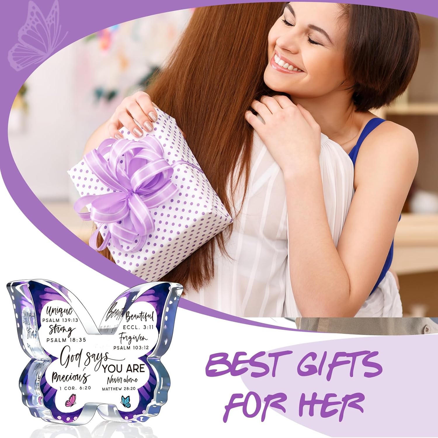 Christian Gifts Religious Gifts for Women Birthday, Inspirational Gifts Faith Keepsakes Spiritual Gifts for Friend Mom Sister, Unique Pastor Butterfly Gifts Prayer Room Decorative Signs Plaques Christian Gifts Religious Gifts for Women Birthday, Inspirational Gifts Faith Keepsakes Spiritual Gifts for Friend Mom Sister, Unique Pastor Butterfly Gifts Prayer Room Decorative Signs Plaques