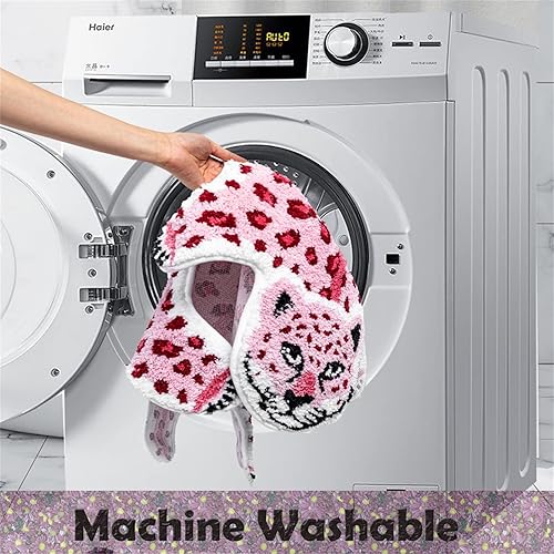 Miniatura 4 de ZSCYD-yingda1992 Alfombra en forma de leopardo, alfombra de baño antideslizante para puerta de baño, dormitorio, baño, cocina, dibujos animados,