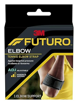 FUTURO Tennis Elbow Strap, Provides Moderate Support to Weak, Sore and Injured Tendons, Adjustable