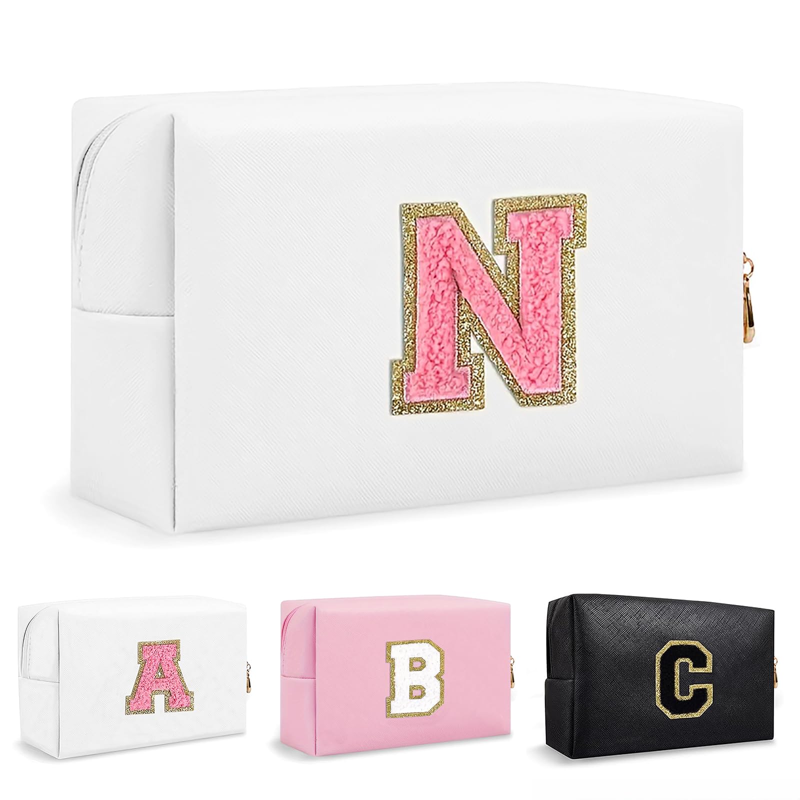 Bolsa de Maquillaje, Bolsa de Cosméticos Impermeable de Viaje, PU Cuero, Neceser de Baño, Bolsa De Aseo Y Almacenamiento para Mujer,Cosas Preppy para niñas Adolescentes (Letra A-Z) — view 106