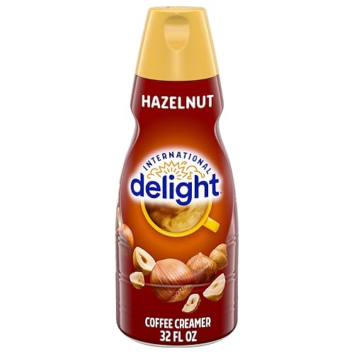 Vista 52 de International Delight Crema de café, caramelo macchiato, crema saborizada refrigerada, botella de 32 onzas líquidas