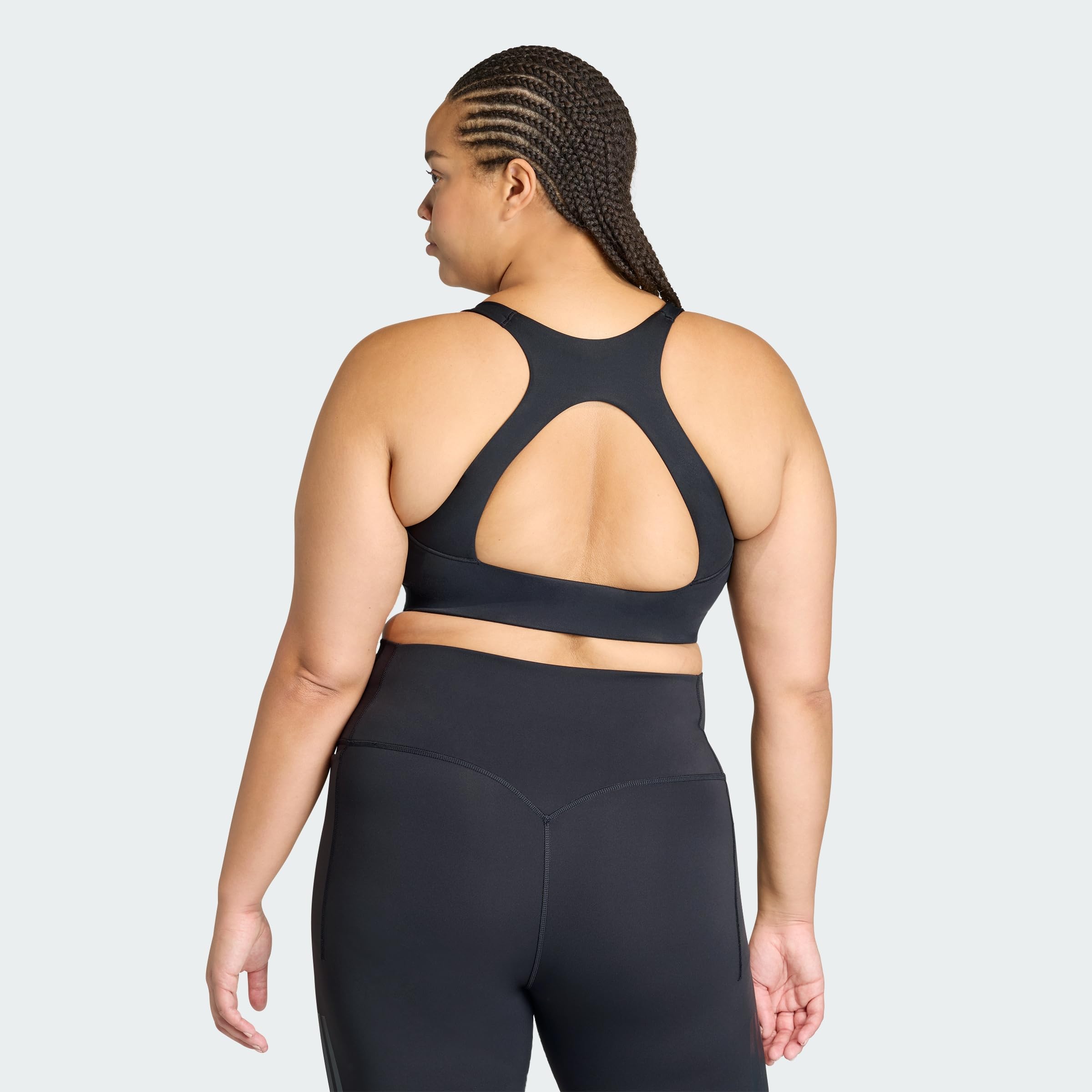 adidas Optime Workout 3-Stripes Medium Support Bra (Plus Size) Reggiseno Sportivo Donna (Pacco da 1)