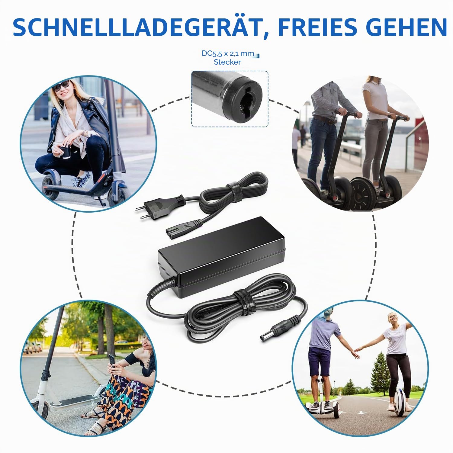 KFD 42V 2A Akku Ladegerät E-Bike Charger 36V Netzteil Ladekabel für Telefunken F820 M920 C750 RC820 RC840 model XVE083-4200200 Battery SANS SSLC084V42 Trekstor XVE4200200 MDA DZL(M) 3710A0 PSE50311 EU