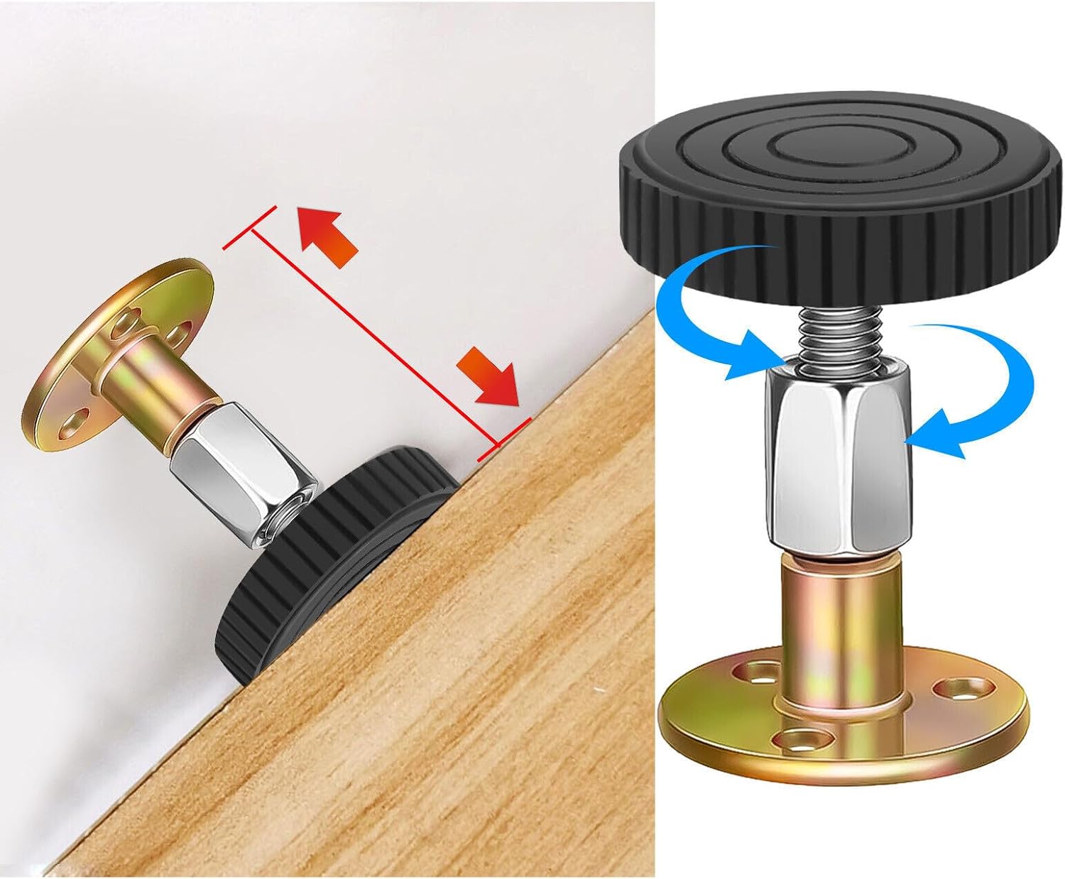DAGIJIRD 4X Bed Frame Anti-Shake Tool Headboard Stoppers Fixer Adjustable Threaded Bed Frame Anti-Shake Tool
