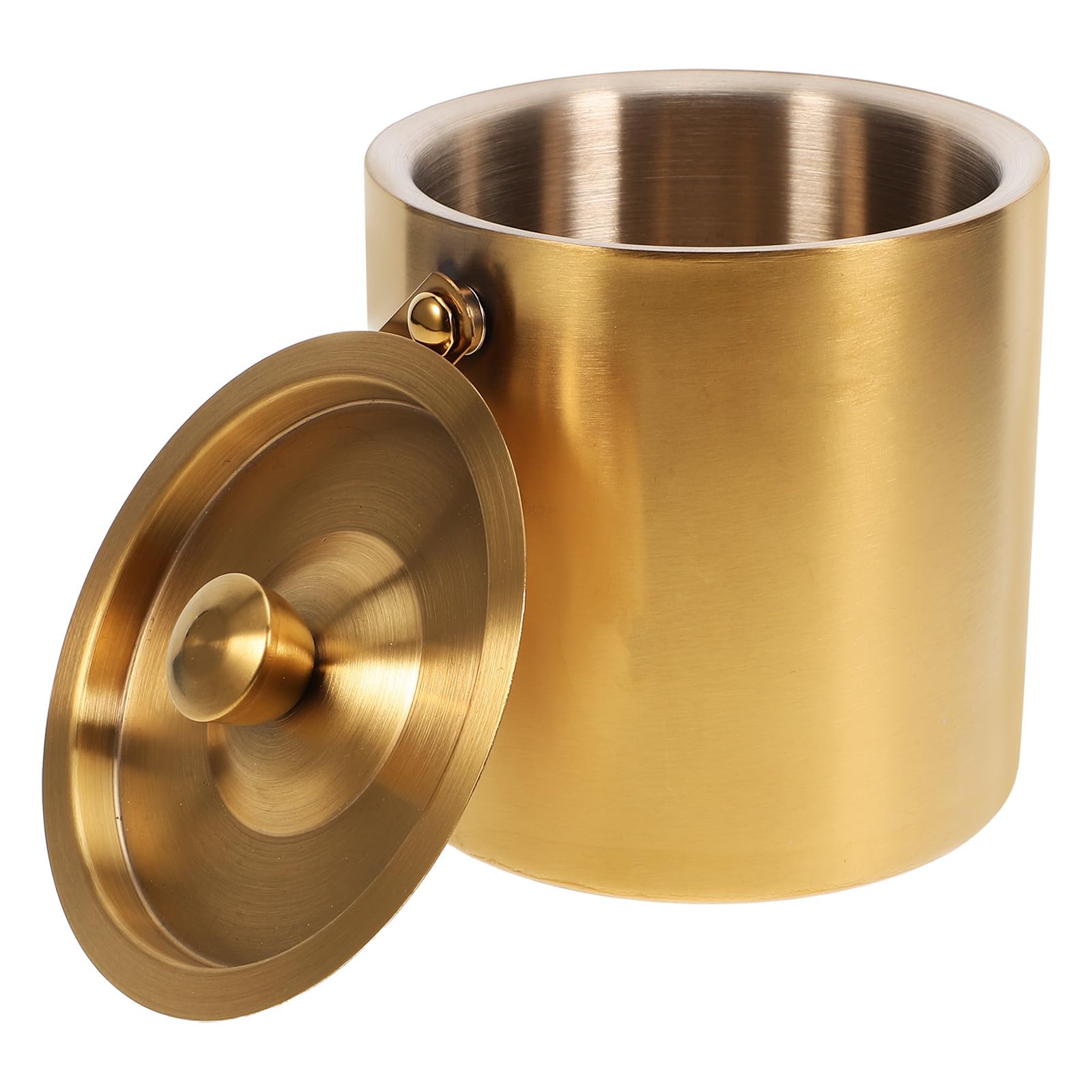 jojofuny Eiswürfelbehälter mit Doppelwandiger Isolierung Edelstahl 1,6 L und Metalleimer und Deckel Multifunktionaler Weinkühler zum Kühlen von Cocktails für Riegel und Club