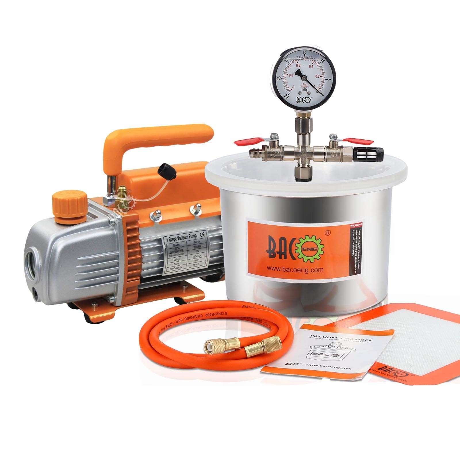 真空ポンプ　チャンバーとセット Amazon.co.jp: BACOENG 5.7L 真空チャンバーキットです 真空注型器