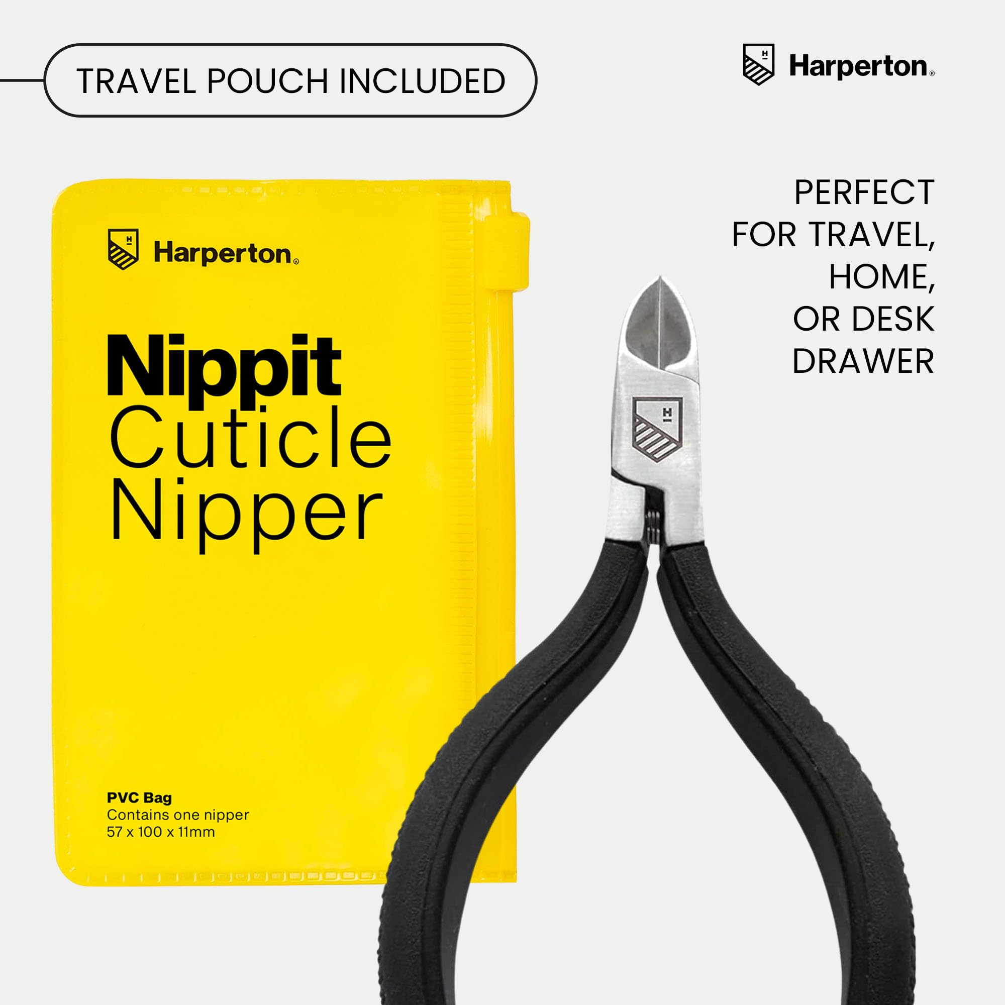 Harperton Cortador de cutículas, cortador de mandíbula completa, cortador de cutículas antideslizante de acero inoxidable para uñas de manos y pies
