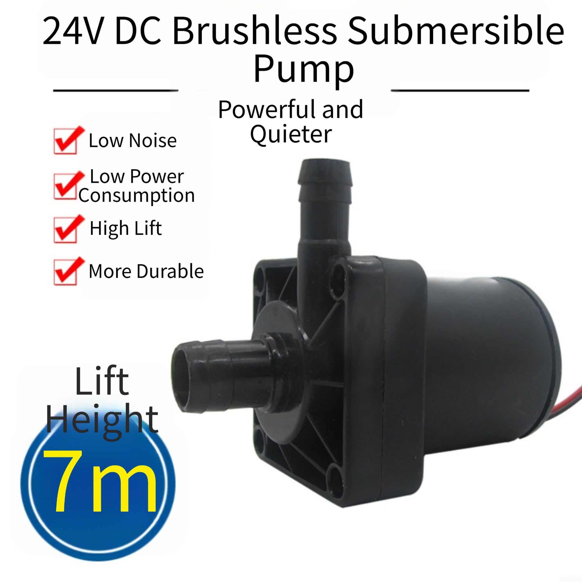 Bomba Sumergible DC Sin Escobillas 12V 24V Silenciosa(12V Large Mouth)