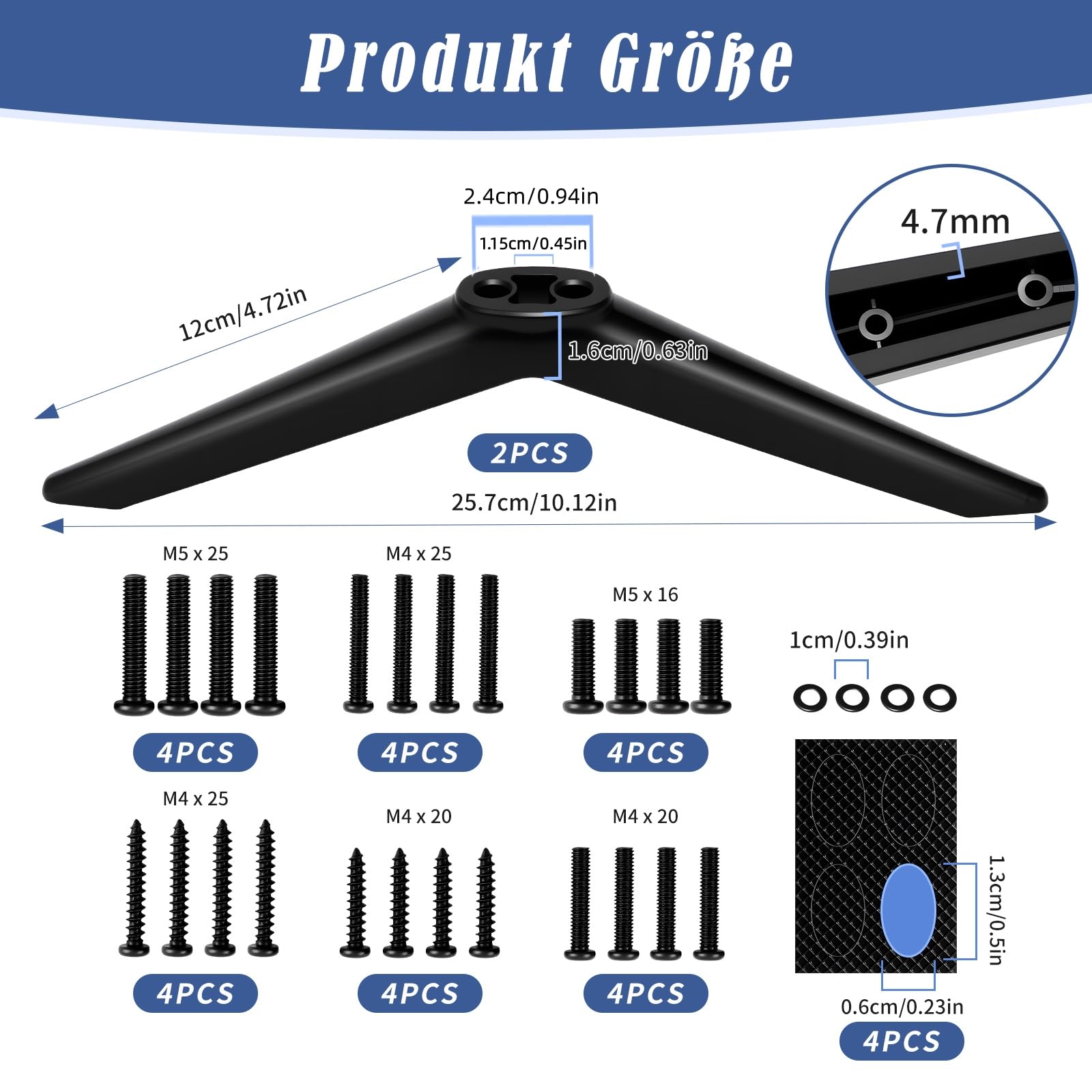 Universele Tafelmodel TV-standaard - Voor 32 tot 65 inch - Zwart Gla