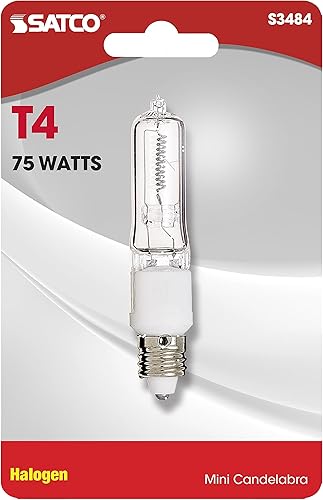 Miniatura 2 de Satco S3484 - Bombilla base T4 E11 (1tarjeta, 120 V, 75 W, 2 unidades), transparente
