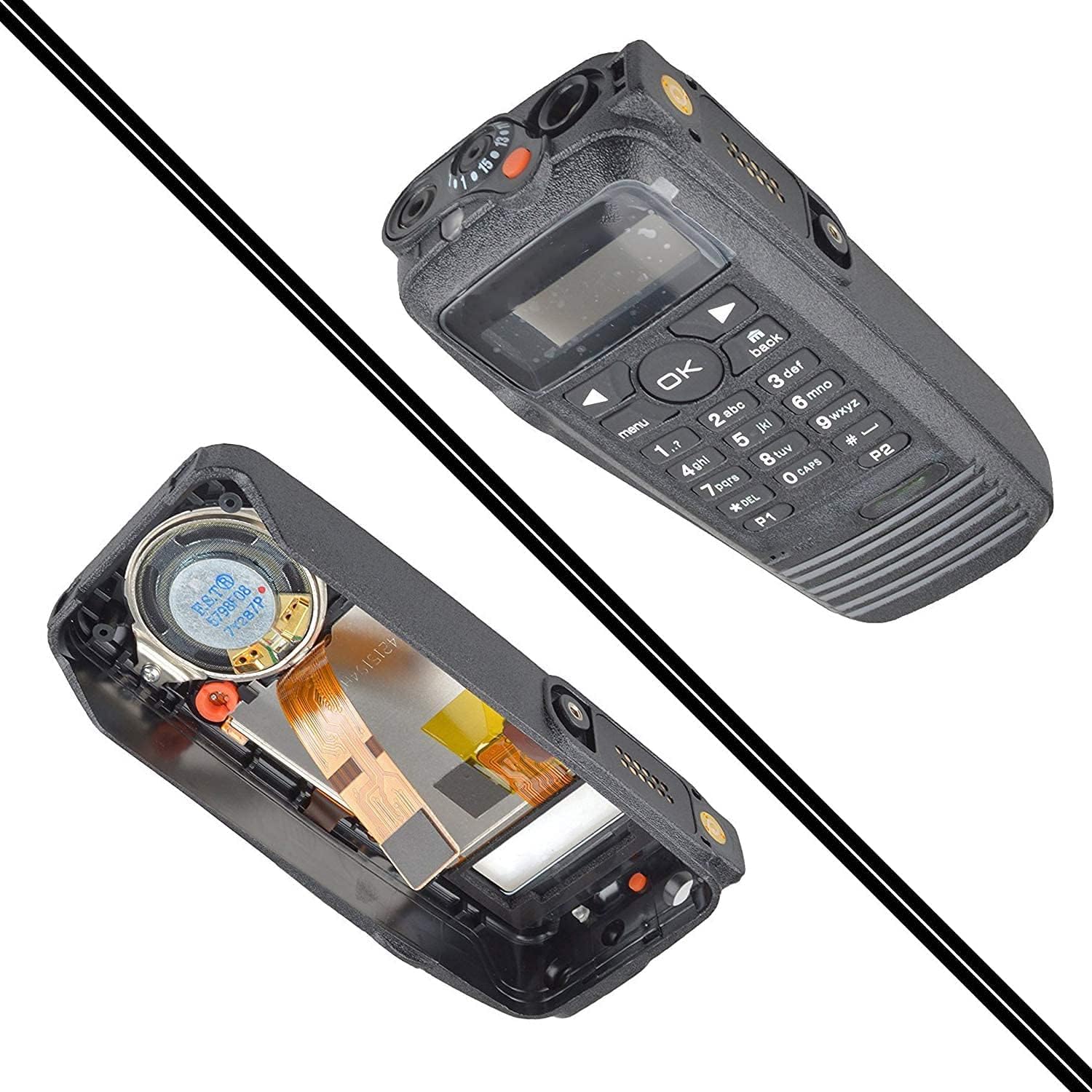 Amasu XPR6550 PMLN4646 Black Housing Case Front Cover with Speaker Compitable with XPR6550 XPR6580 XIR P8268 XIR P8260 DGP6150 DP3600 DP3601 Radio