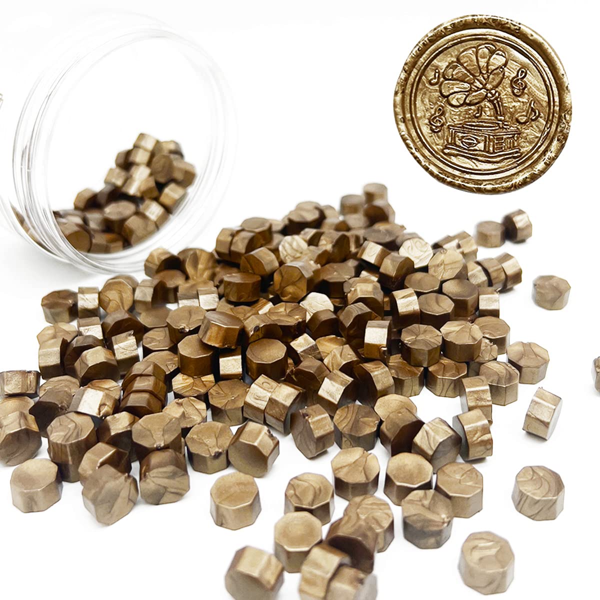 PATIKIL Perles De Cire à Cacheter Beige - 360 Perles Octogonales Pour Sceaux, Invitations Mariage & Artisanat