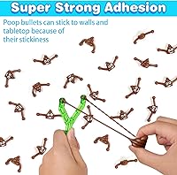 Vista 3 de KXCOFTXI 60 piezas de juguetes novedosos con tirachinas de dedo, caca de juguete para Halloween, caca falsa para juguetes novedosos y diversiones