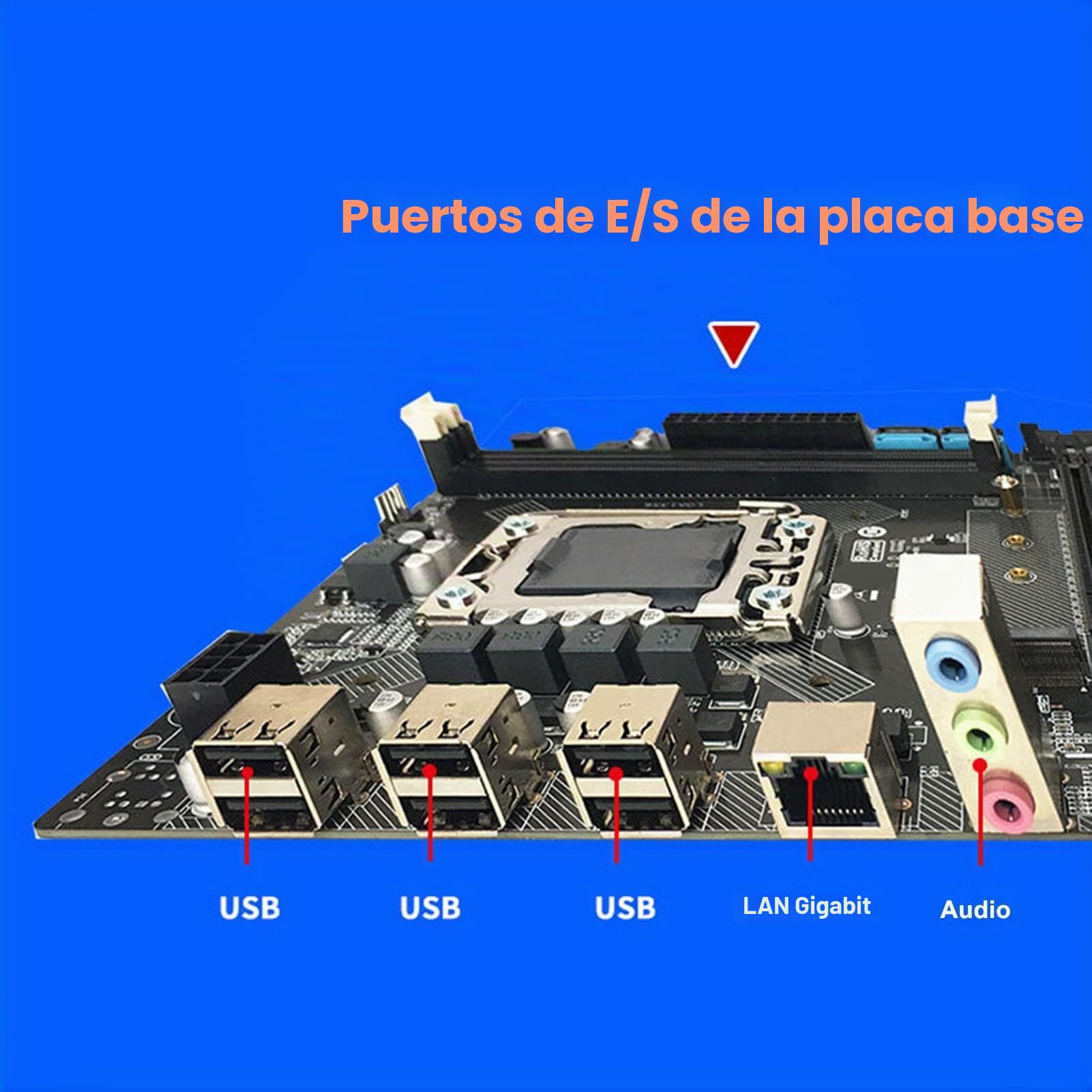 Qcwwy Combo De CPU De Placa Base, Juego De Placa Base para PC para Juegos De PCB con Luces Indicadoras Dobles, Procesador De 6 Núcleos Y Ranura Nvme para Sistemas Compatibles con Lga 1356