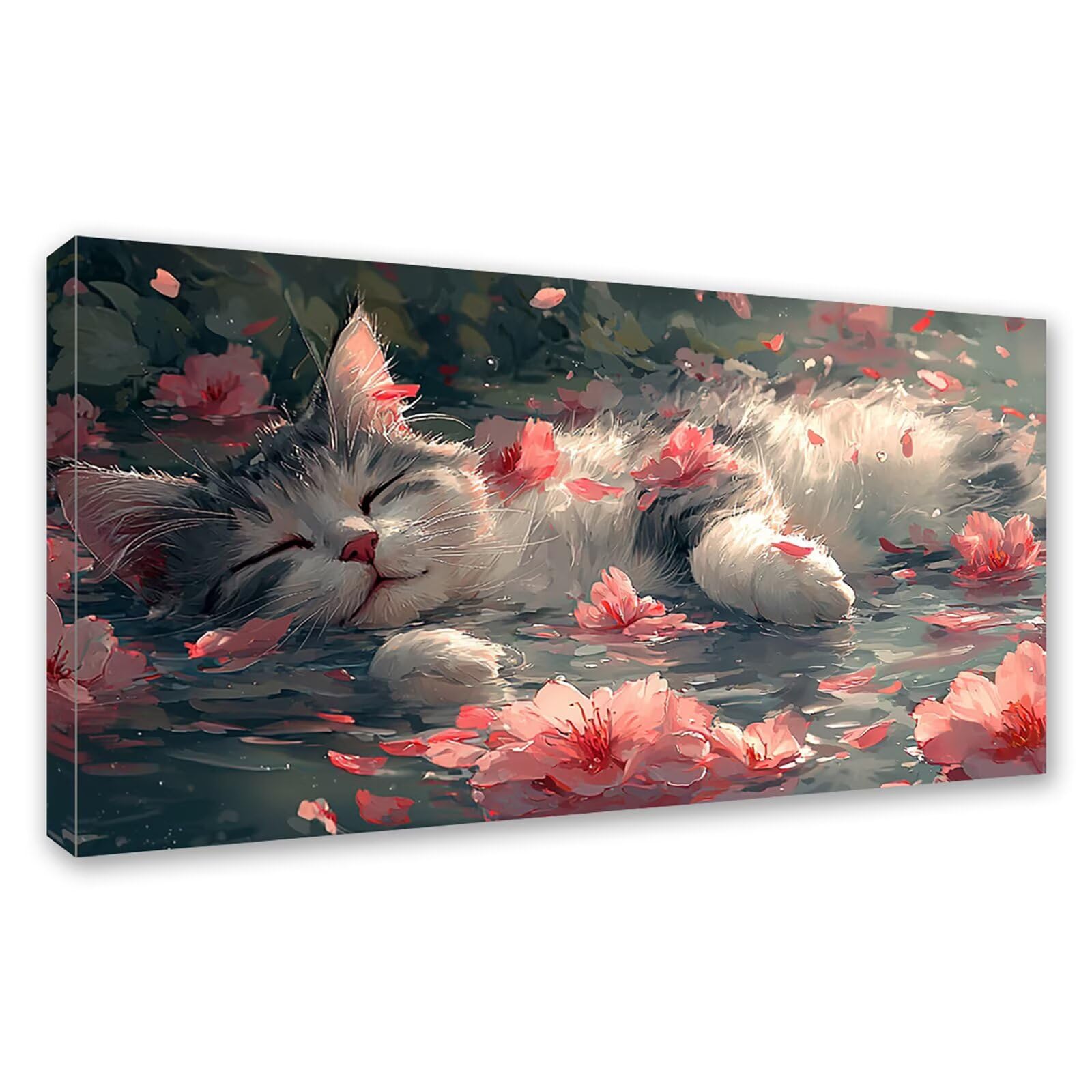 Diamond Painting Grande 160x80cm Flor Diamond Painting Adultos, DIY Gato Pintura de Diamante Manualidades Adultos, 5D Cuadrado Rhinestone Bordado Punto de Cruz Art para Home Decoration Regalo 0J-147