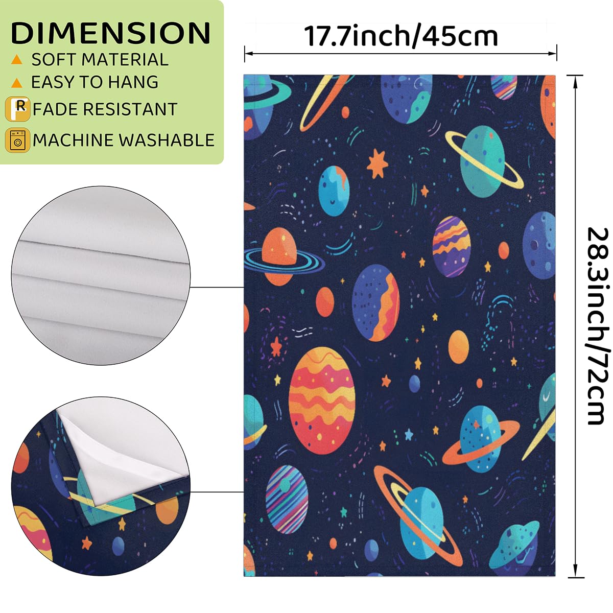 Myfsucce Asciugamani da cucina riutilizzabili con motivo pianeta universo, 100% poliestere, 71 x 45 cm, super assorbenti, ad asciugatura rapida, con passante per appenderlo, morbidi e resistenti