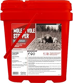Mole & Vole Stopper, Granular Animal Repellent, All Natural, Effective All Year Round, Safe for People and Pets, No Harsh Chemicals, Ready to Use, Mole & Vole Animal Repellent - 40 lb. Bulk