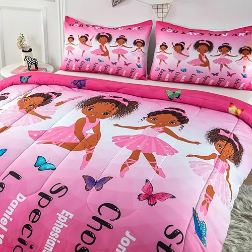 Miniatura 10 de Juego de edredón de sirena de tamaño matrimonial, color negro, juego de ropa de cama para niñas y adolescentes, juego de edredón ultra suave y