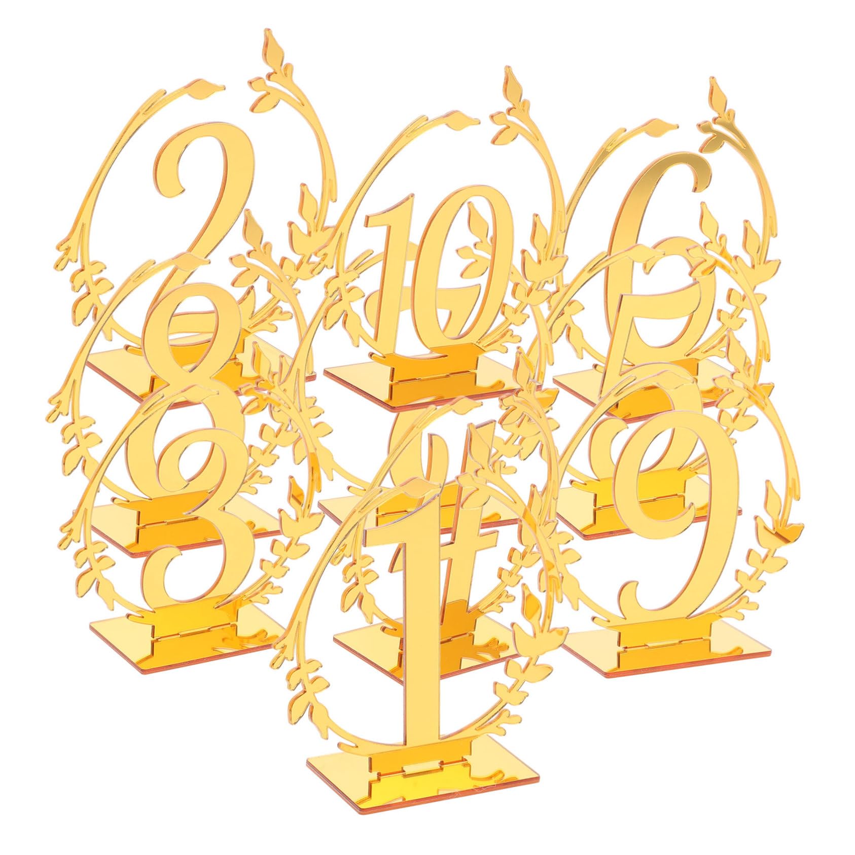 Alipis 10 Piezas matrícula de la mesa números de mesa 1-10 números de recepción de bodas Decoración de eventos Carteles de mesa números de mesa para banquetes números de mesa para bar