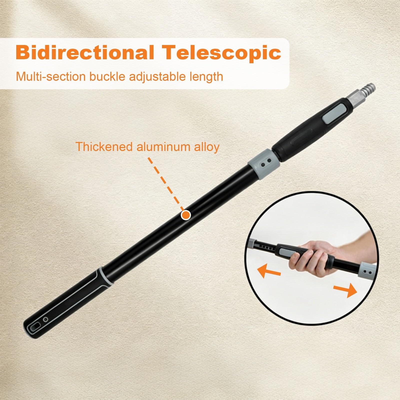 Manche Télescopique Bidirectionnel Alliage Alu, Perche Télescopique