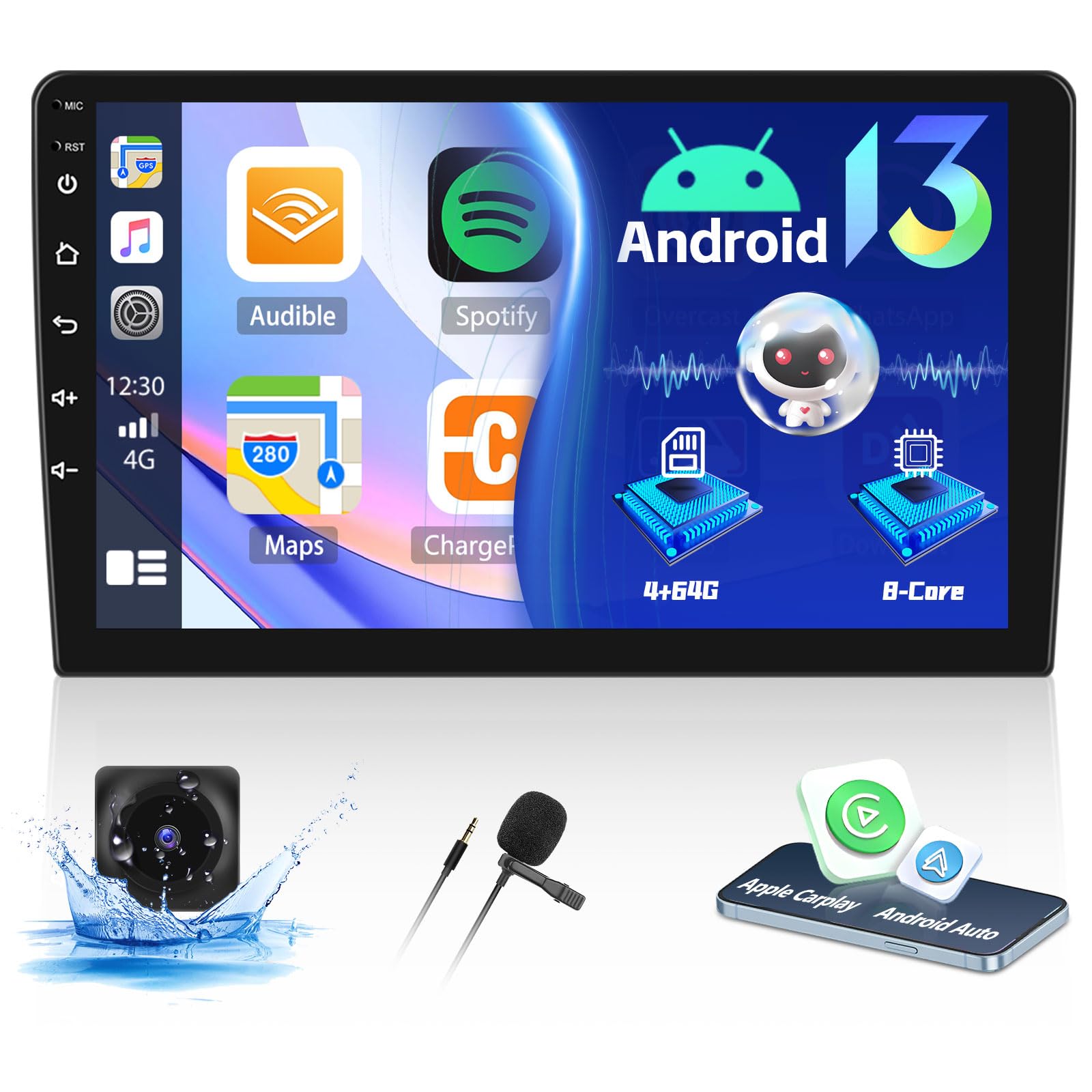 Amazon.com: 8-Core 4+64G Actualización Android Doble DIN Estéreo