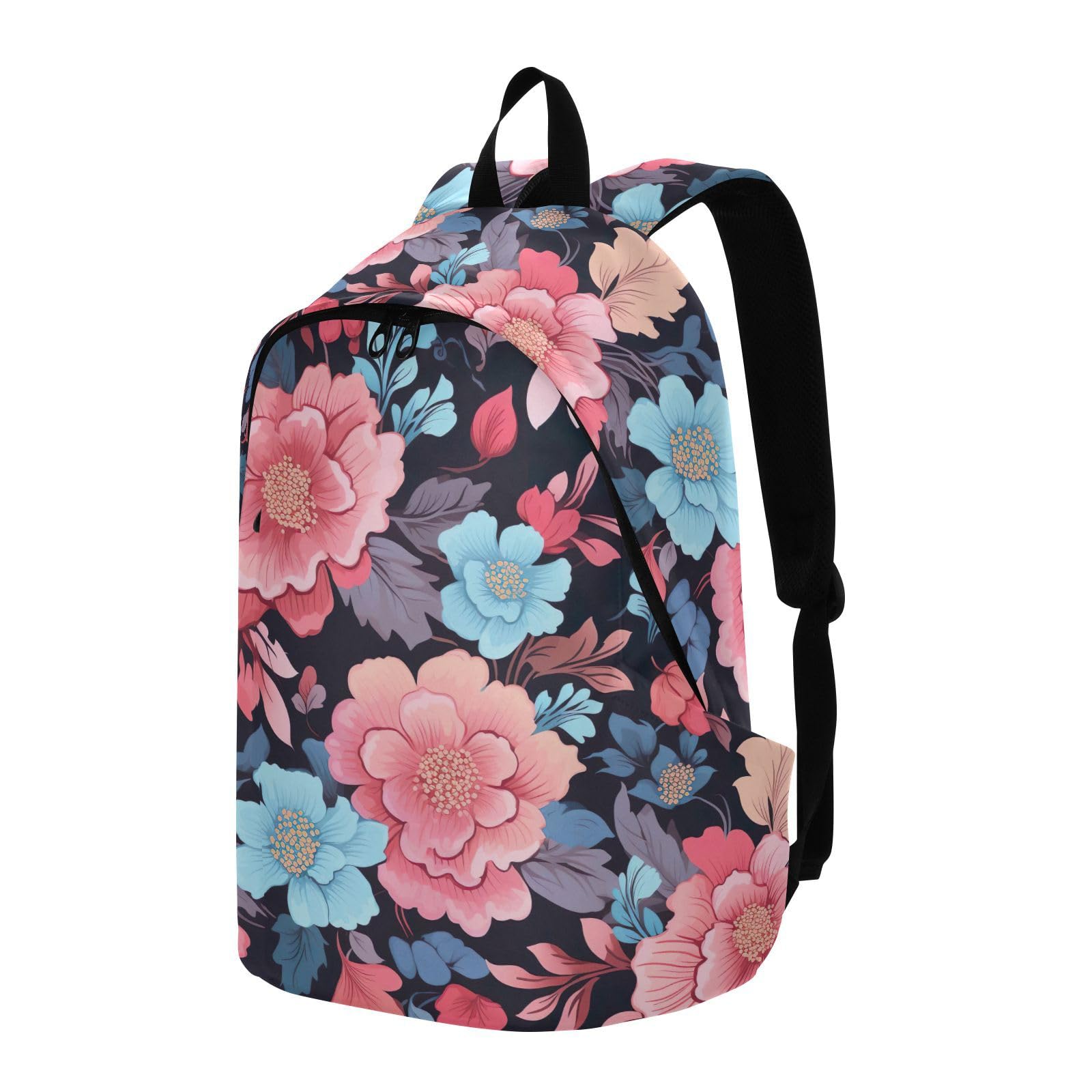 MCHIVER Travel Backpack Hibiscus Flower Colorful Casual Daypack Backpacks Lightweight Carry on Bag Water Resistant Simple Backpack for Men and Women