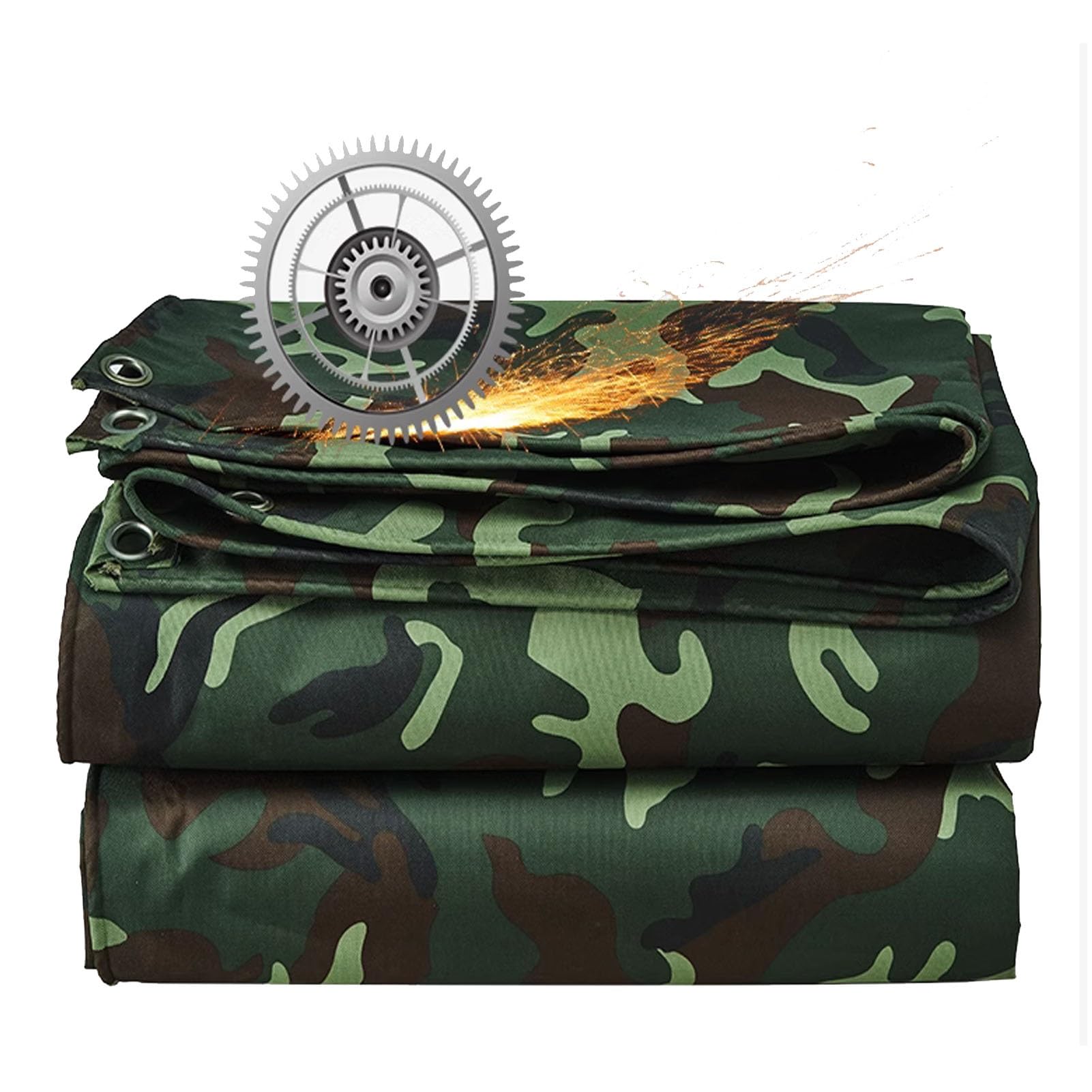 Gaommini Camo Tarpaulin Tarp Waterproof Heavy Duty Canopy Tent for Camping Garden Furniture, Camouflage Tarp Sheet - 1x1.5m 2x3m 3x4m 3x6m 4x6m 5x5m Groundsheet(4x6m(13.1ftx19.7ft))