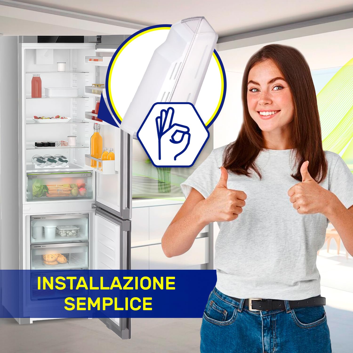 Mensola Portabottiglie del Frigorifero 375 x 195 x 95 mm con Codice Originale AAP73751503 per LG - MADE IN EU - Garanzia di 10 Anni - MONTERAL