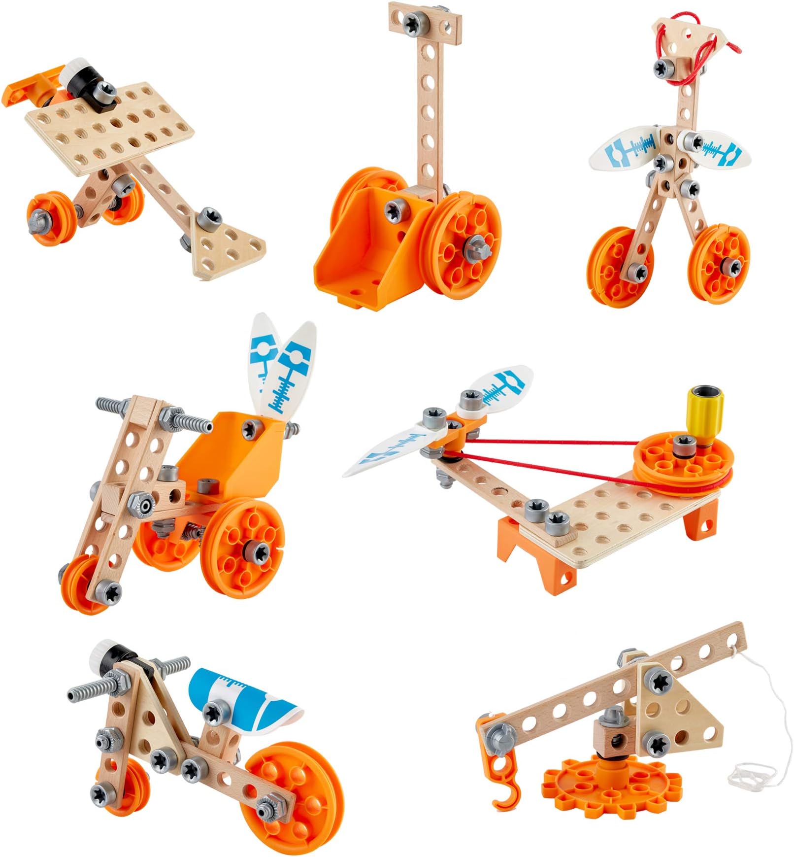 Hape Junior Inventor Deluxe Experiment Kit | 57 Piece Construction Building Toys, STEAM Science Kit For Kids 4 Years And Up
