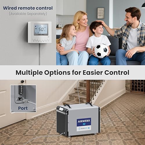 Miniatura 10 de BaseAire AirWerx55 - Deshumidificador para sótano de espacio de gateo, deshumidificador comercial de 120 pintas con manguera de drenaje continuo,