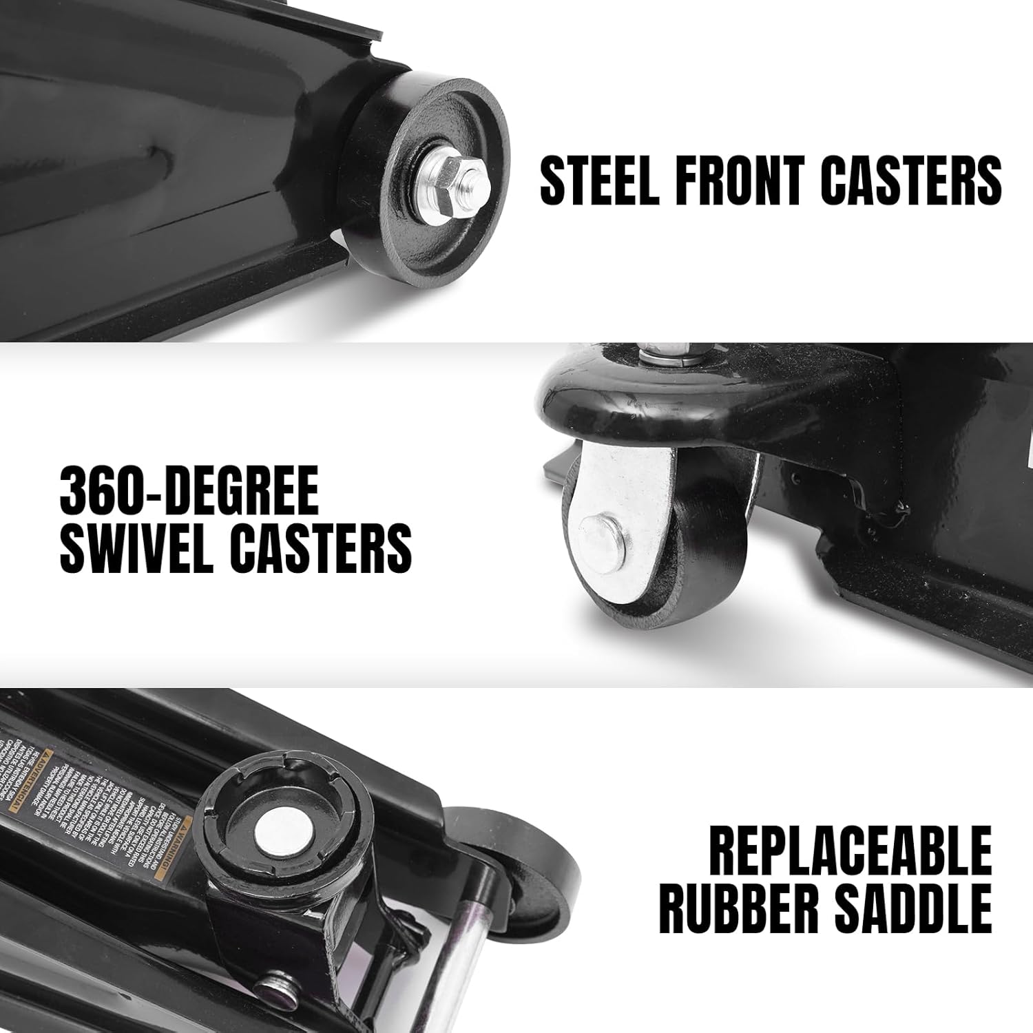 2T Hydraulic Floor Jack Combo with Two Jack Stands, 4000 lbs Capacity Trolley Service Jack Combo Red and Black