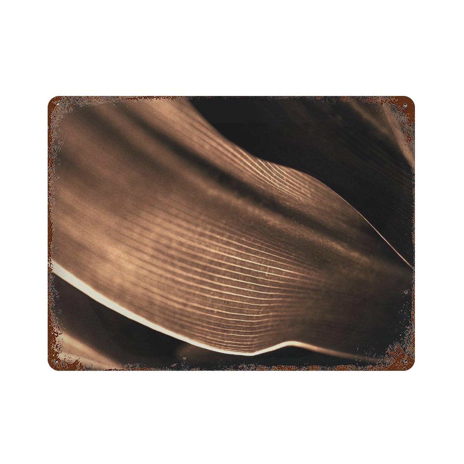 xiaoxiaoshen Sepia Leaf Abstract Botanical Wall Decor Art Metal Tin Poster Modern Home Decor Art Home Bar Shop Decorations Vintage Sign 30x40cm