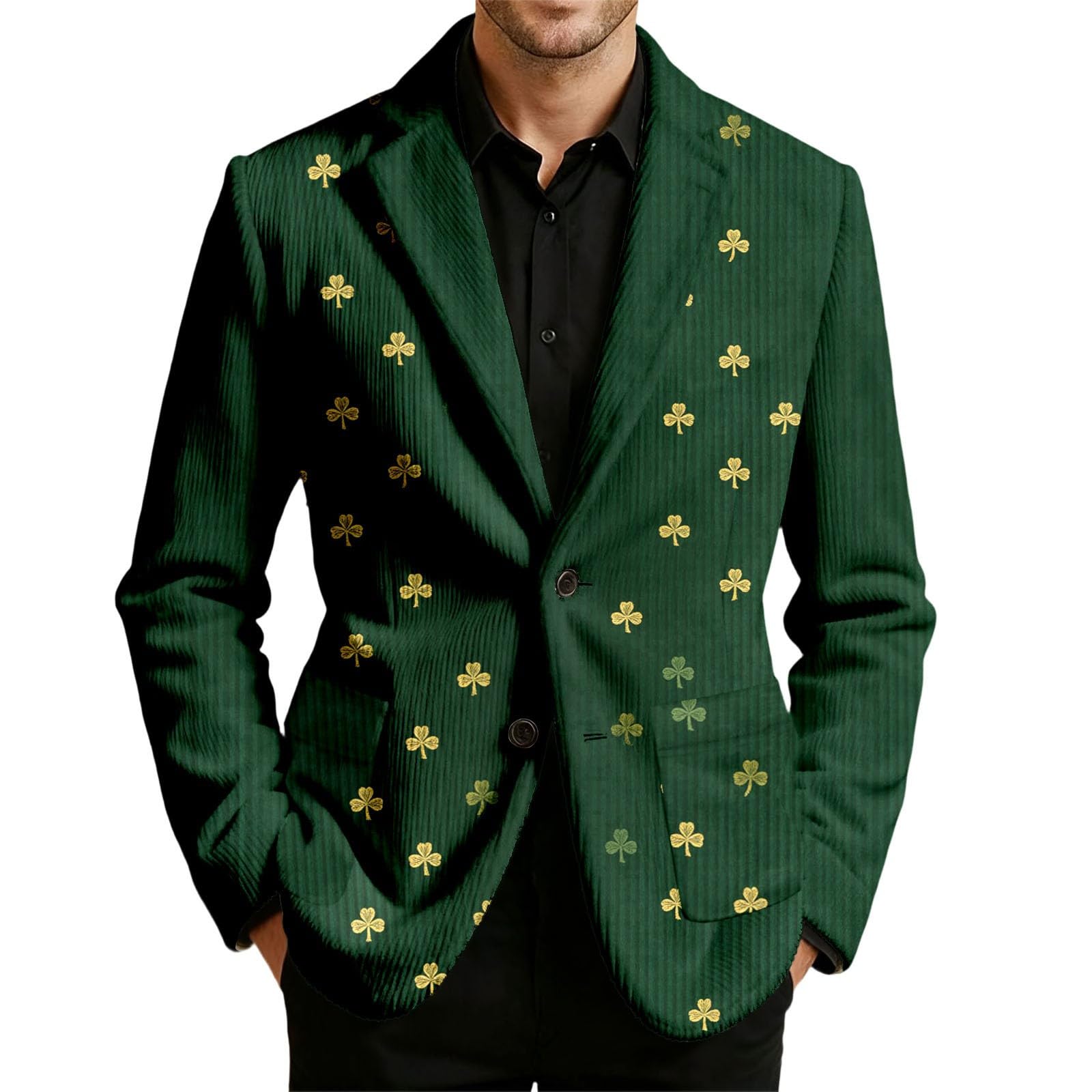 Elegante chaqueta de pana con estampado de esmoquin para hombre, estilo casual, para negocios y bodas, discotecas, escenarios